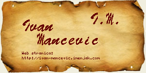 Ivan Mančević vizit kartica